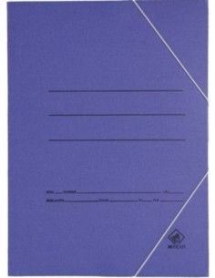 PAQ 20 CARPETA CARTON Fº GOMAS SIN SOLAPAS AZUL